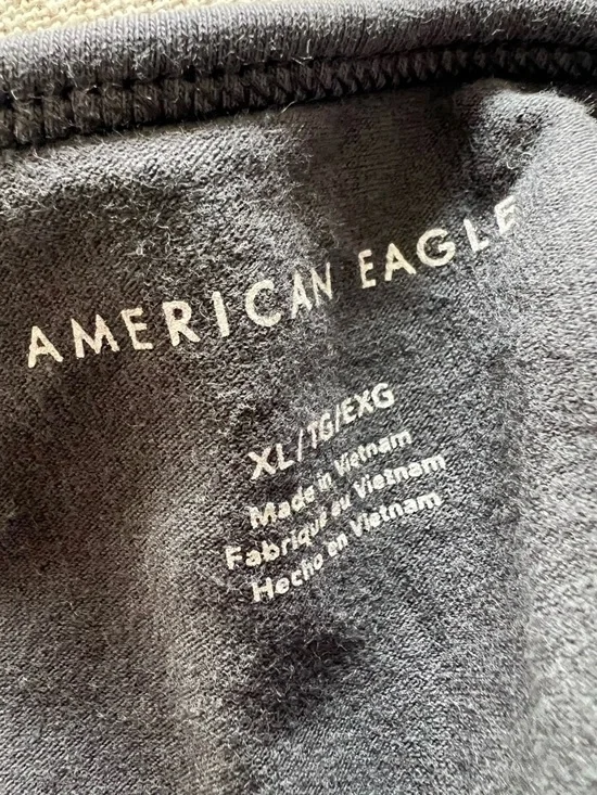 American Eagle Women's Gray Cropped Tank Top Size XL shoulder tie - Picture 5 of 7